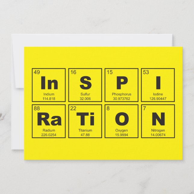 Tabla química periódica de elementos: InSPIRaTiON (Anverso)