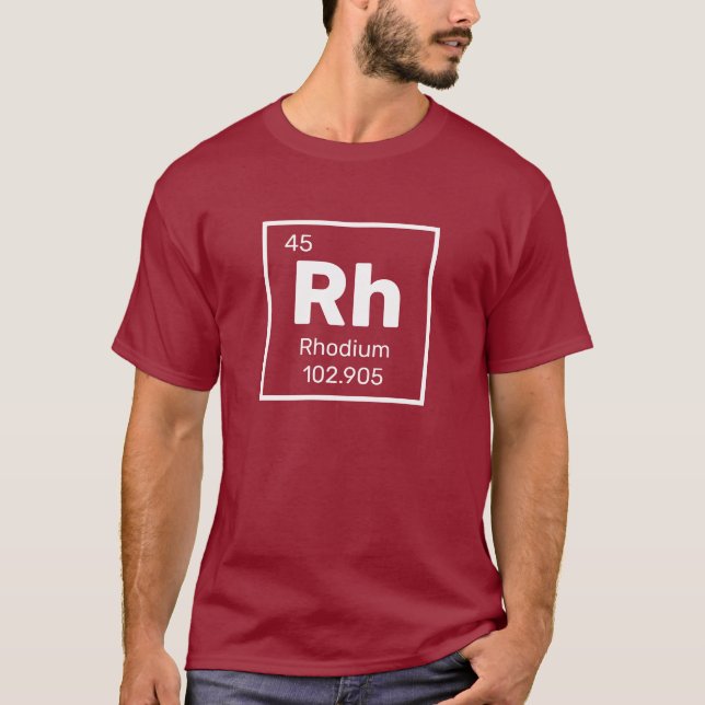 Tabla Rhodium / Periódica - Camiseta De Elemento R (Anverso)