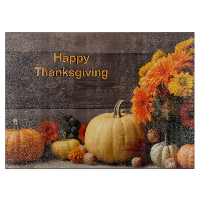 Tabla tradicional de corte de Acción de Gracias (Anverso)