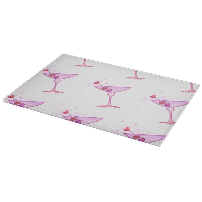 Tablas de cortar de vidrio Pink Martini (Borde)