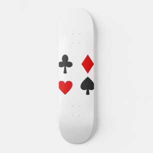 Tablas de skate blancas Cuatro Palos Rojo y Negro