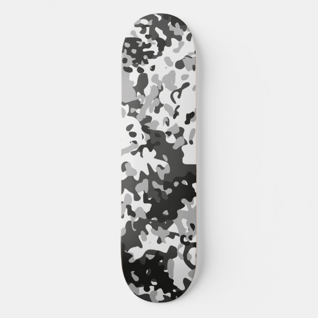 Tablas de skate Camo Blancas Negras Grises  (Anverso)