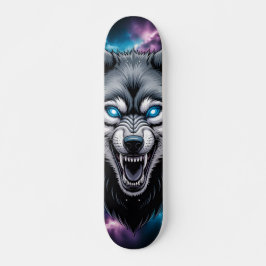 Tablas de skate con cabeza de lobo gruñón