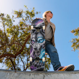Tablas de skate con cabeza de lobo gruñón