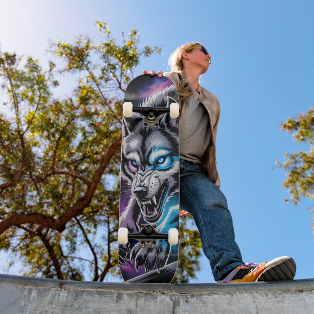 Tablas de skate con cabeza de lobo gruñón (Exterior 1)