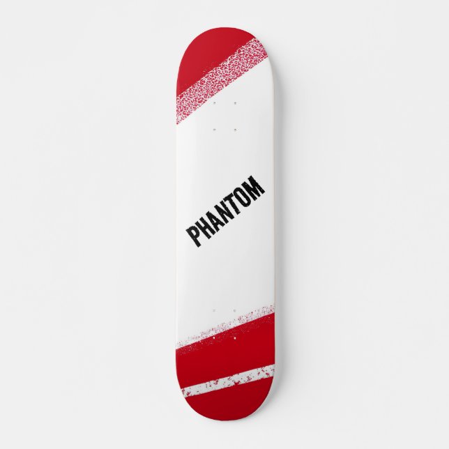 Tablas de skate con franja de carreras Phantom roj (Anverso )