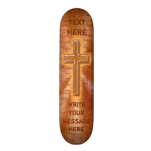Tablas de skate cristianas personalizables con cru