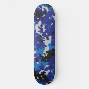Tablas de skate de camuflaje azul blanco negro
