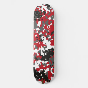 Tablas de skate de camuflaje rojo negro gris blanc