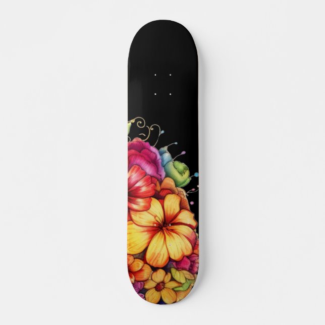 Tablas de skate Floral Tropical Femenina (Anverso )