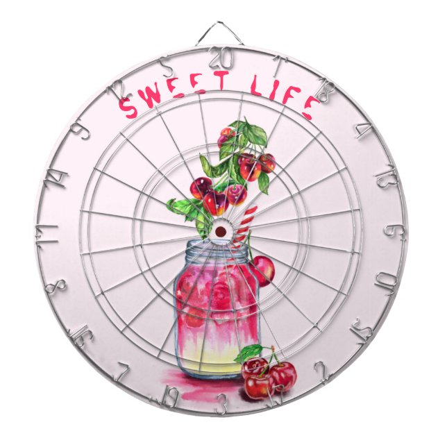 Tablero Dart de bebida de cerezo fresco - Texto Pe (Frente)