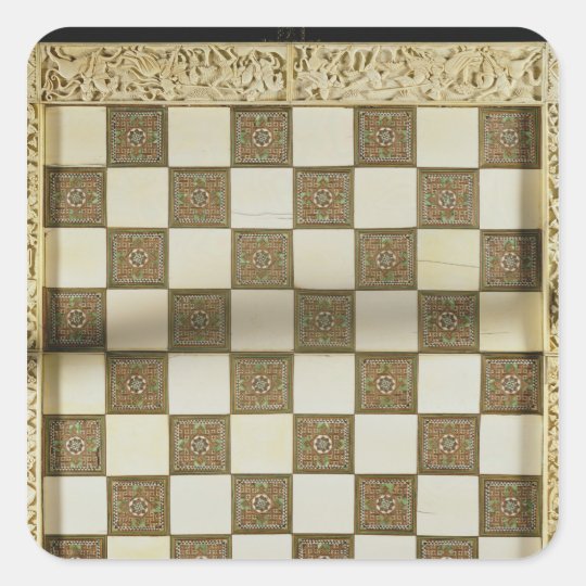 Tablero de ajedrez pegatina cuadrada