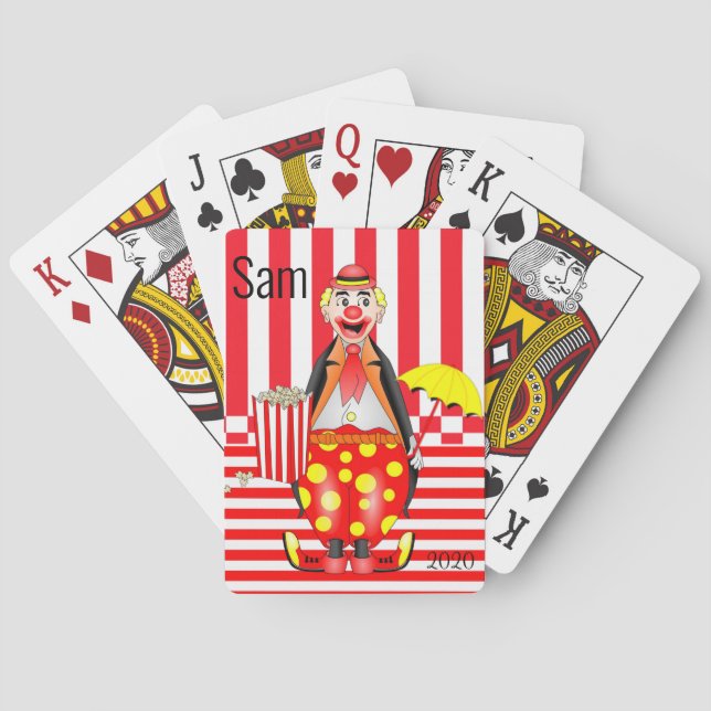 Tablero de cartas de juego Payaso de banda roja (Reverso)