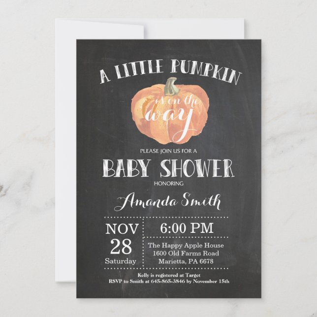 Tablero de cartón para la invitación a Baby Shower (Anverso)
