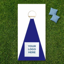 Tablero de Cornhole geométrico Chevron azul marino