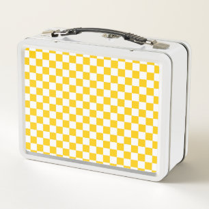 Tablero de damas amarillo y blanco de la mandarina