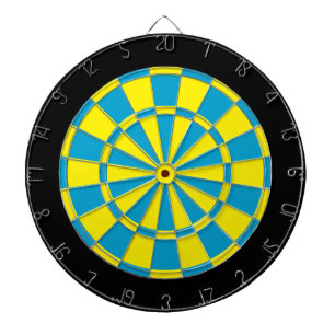 Tablero de dardo: Amarillo, azul de cielo, y negro