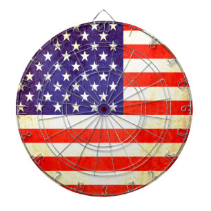 Tablero de dardo antiqued bandera americana del