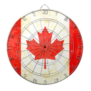 Tablero de dardo antiqued bandera canadiense del