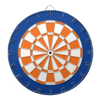 Tablero de dardo: Blanco, naranja, y azul