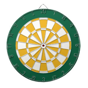 Tablero de dardo: Blanco, oro, y verde