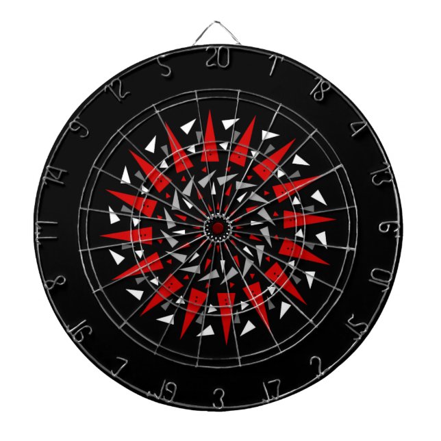 Tablero de dardo espiral claveteado rojo negro del (Frente)