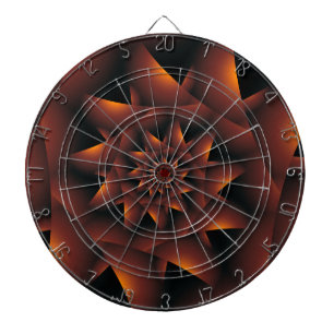 Tablero de dardo espiral oscuro anaranjado quemado