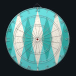 Tablero de dardo moderno de Argyle de los mediados<br><div class="desc">Este tablero de dardo moderno de Argyle de los mediados de siglo (ampliación de foto) ofrece un fondo vibrante, de la turquesa y un modelo de MOD, sobreposición verde azulada translúcida más grande, diamantes poner crema con el oro coloreado, puntos de los diamantes del vintage de la era espacial. Este...</div>