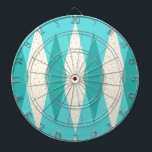 Tablero de dardo moderno de Argyle de los mediados<br><div class="desc">Este tablero de dardo moderno de Argyle de los mediados de siglo (ampliación de foto) ofrece un fondo vibrante, de la turquesa y un modelo de MOD, sobreposición verde azulada translúcida más grande, diamantes poner crema con el oro coloreado, puntos de los diamantes del vintage de la era espacial. Este...</div>
