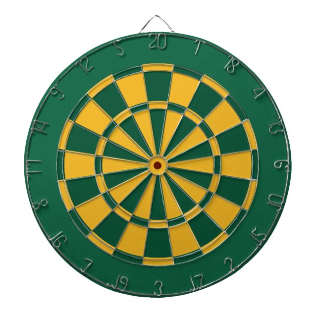 Tablero de dardo: Oro, verde, y verde oscuro (Frente)