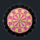 Tablero de dardo: Oro viejo, rosa, y negro<br><div class="desc">Oro viejo,  rosa,  y juego de mesa coloreado negro del dardo incluyendo 6 dardos de cobre amarillo</div>