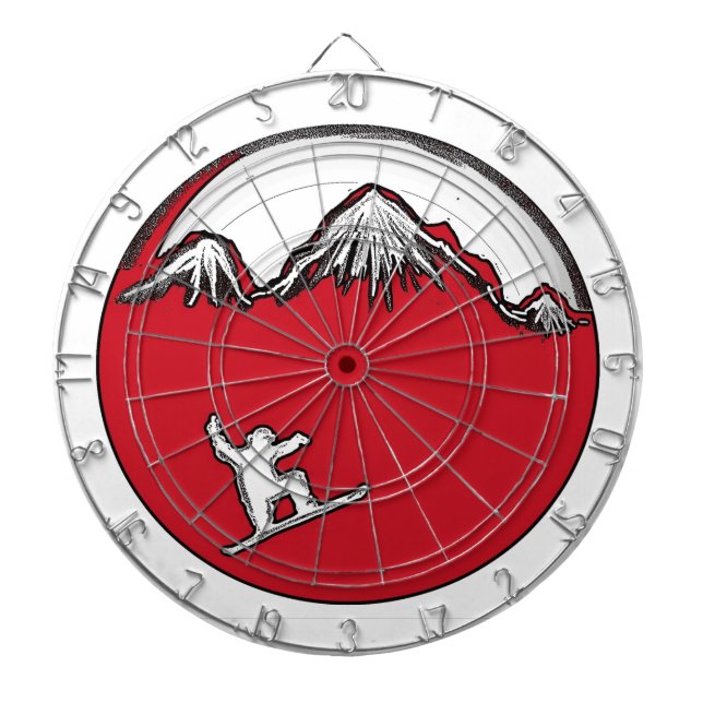 Tablero de dardo rojo del tema de la snowboard del (Frente)
