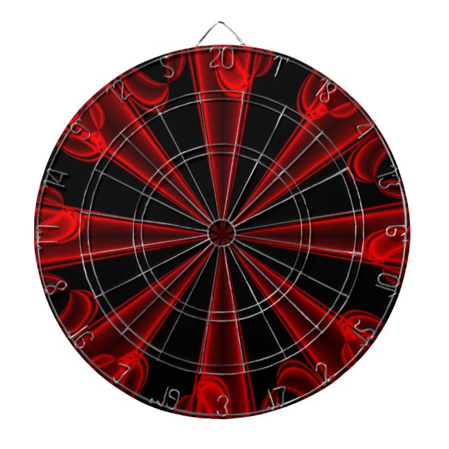 Tablero de dardo rojo y negro (Frente)