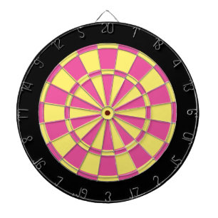 Tablero de dardo: Rosado, amarillo claro, y negro