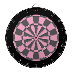 Tablero de dardo: Suavemente rosado, gris, y negro
