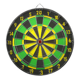 Tablero de dardo verde y amarillo