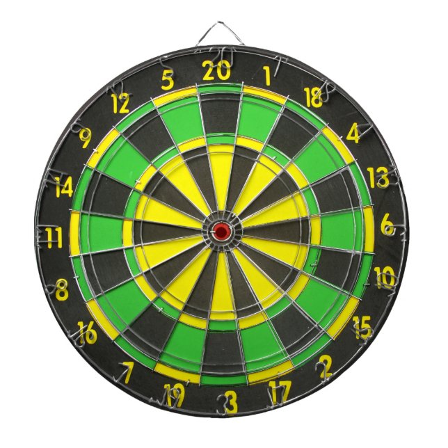Tablero de dardo verde y amarillo (Frente)