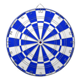 Tablero de dardos azul y blanco