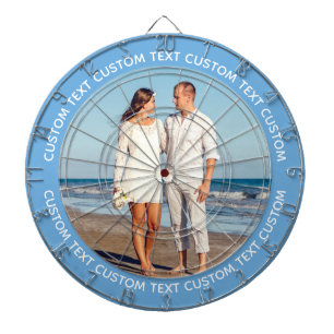 Tablero de dardos con foto personalizada y texto -