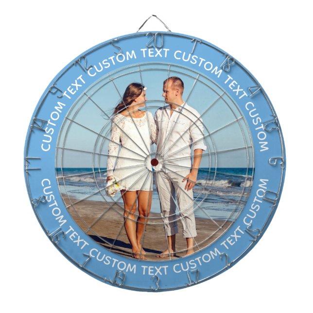 Tablero de dardos con foto personalizada y texto - (Frente)