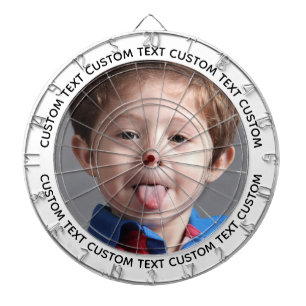 Tablero de dardos con foto personalizada y texto -