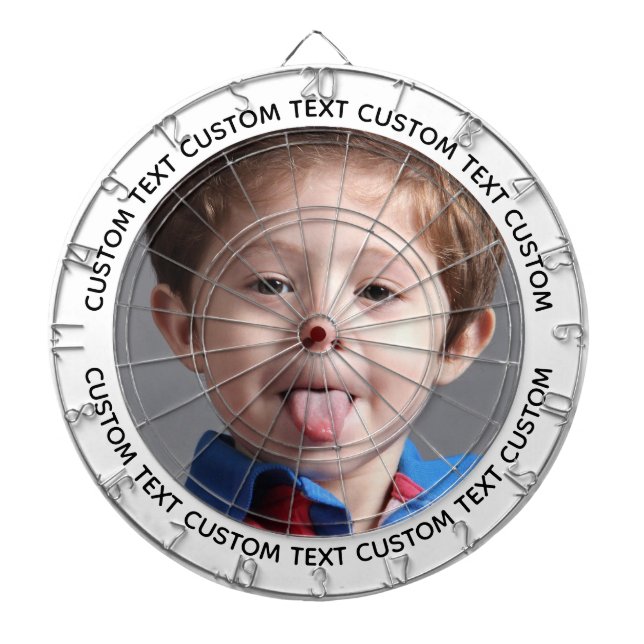 Tablero de dardos con foto personalizada y texto - (Frente)