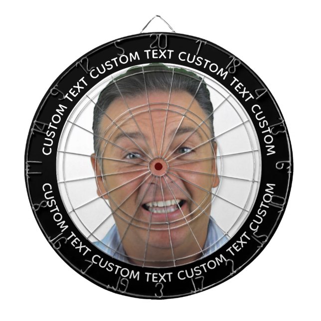 Tablero de dardos con foto personalizada y texto - (Frente)