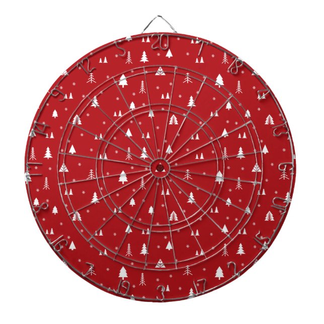 Tablero de dardos de árboles de Navidad y copos de (Frente)
