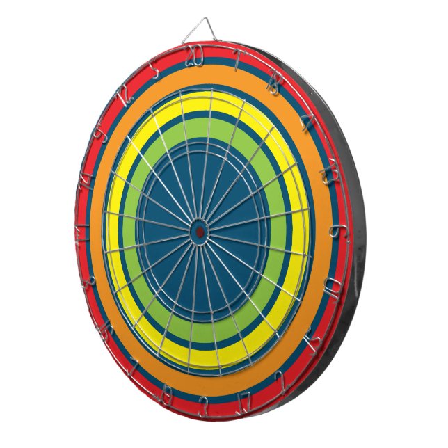 tablero de dardos de arco iris retro (Frente Derecha)