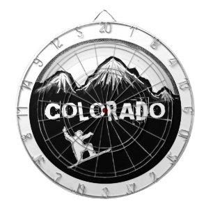 tablero de dardos de arte de snowboard Black White