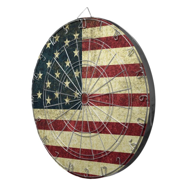 Tablero de dardos de bandera vintage grunge (Frente Derecha)
