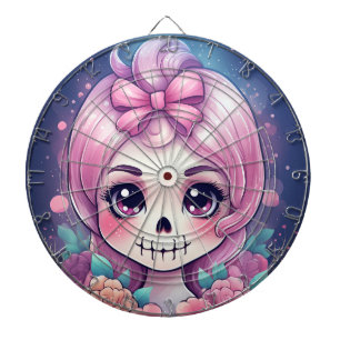 Tablero de dardos de calavera linda