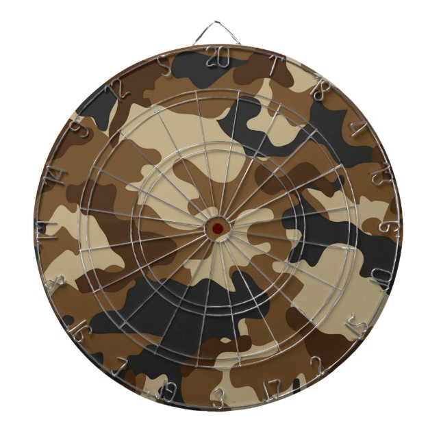 Tablero de dardos de camuflaje marrón (Frente)
