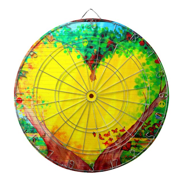 tablero de dardos de corazón dorado (Frente)